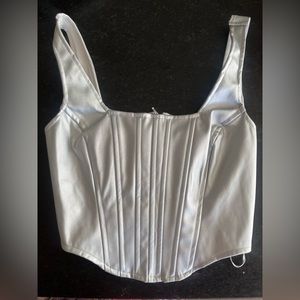 Silver Metallic Corset Top - NWT